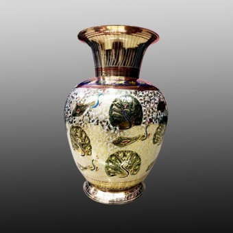 Meenakari brass flower vase