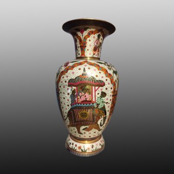 Meenakari brass metal flower vase