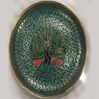 Meenakari brass metal plate