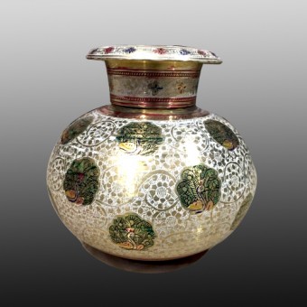 Meenakari brass pot